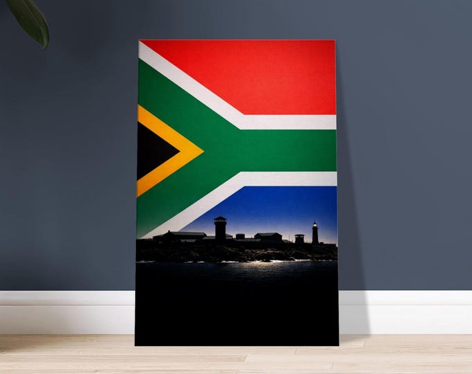 South Africa Canvas Print – Robben Island Silhouette, Travel Art