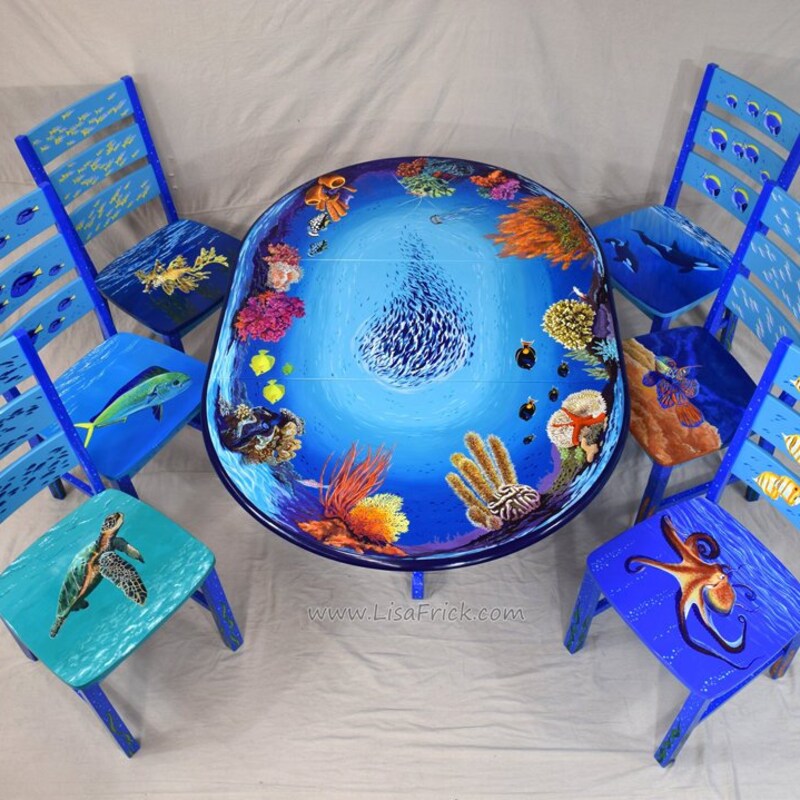 Painted Dining Table Etsy