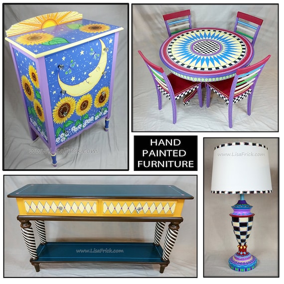 Hand Painted Furniture Custom Hand Painted Furniture Etsy