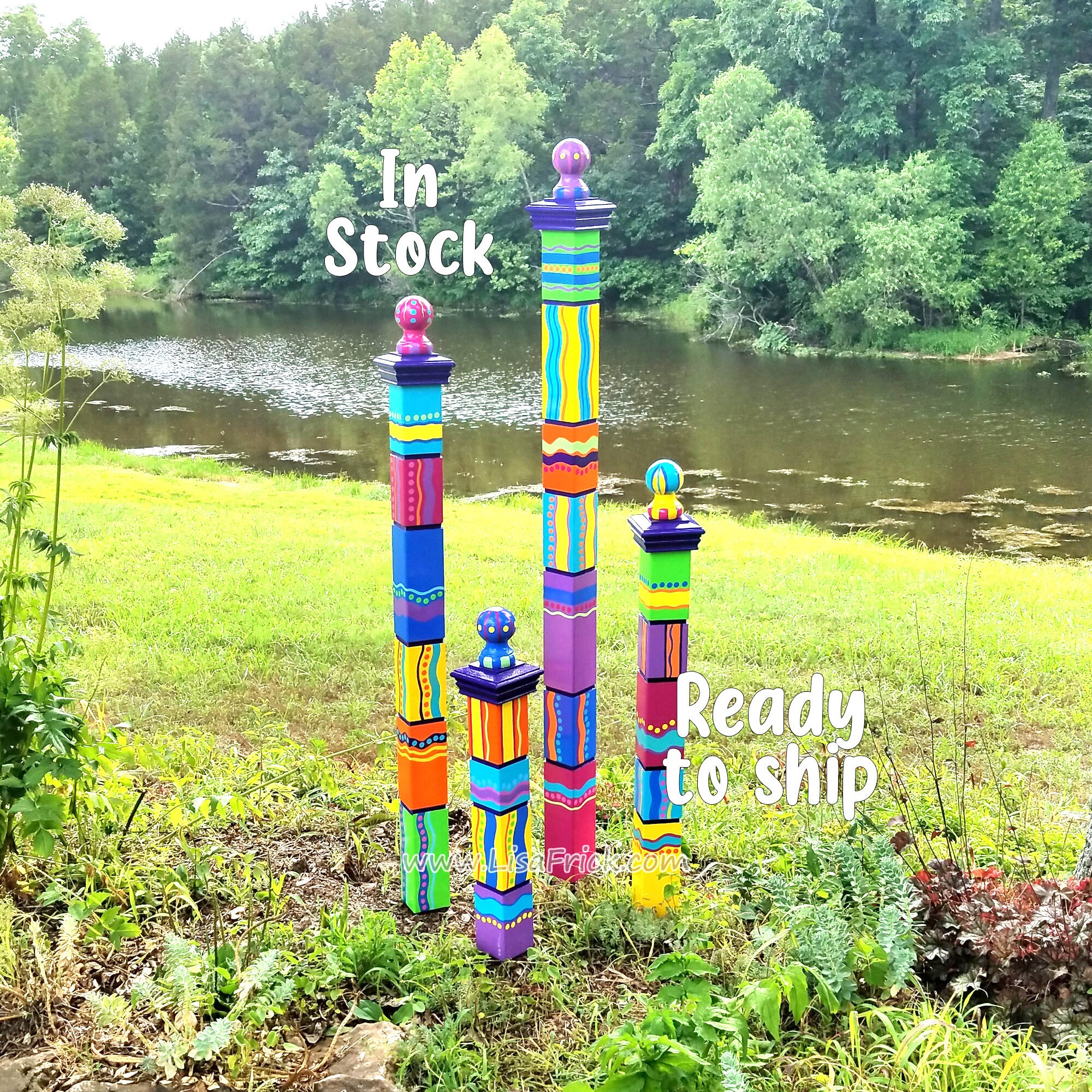 Garden Art Totems, Lawn Art, Gift for Gardener, Garden Stake, Garden Décor, Ready to ship, Colorful Totem, Garden Art Totems, Garden Décor