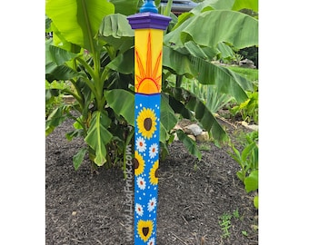 Sunflower Garden Art Totems, Made to order, Lawn Art, Gift for Gardener, Garden Décor, Colorful Totem, Garden Décor, Slava Ukraine