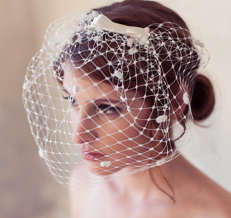 Ivory dotted birdcage veil polka dot veil polka dot birdcage Etsy