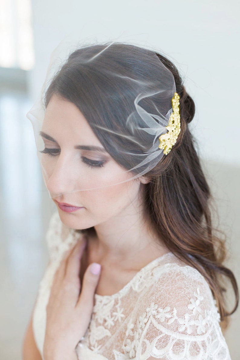 Birdcage veil Blusher veil Tulle Bridal Veil Tulle birdcage Etsy