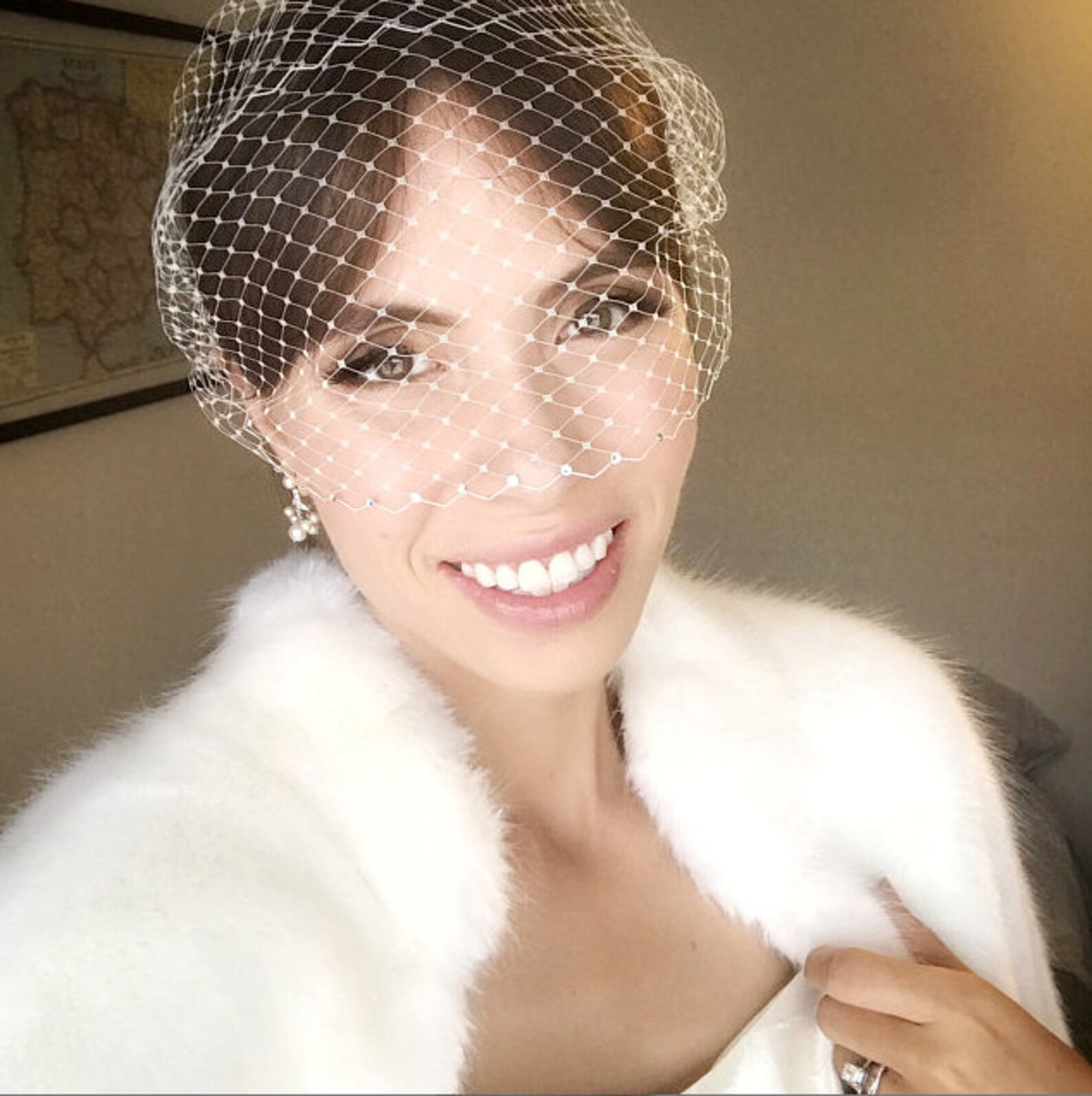 Simple Birdcage veil Modern wedding veil Bridal cage Veil Etsy