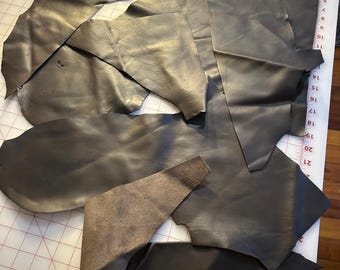 Dark Brown Leather Scraps | Cowhide Remnants, DIY Crafting