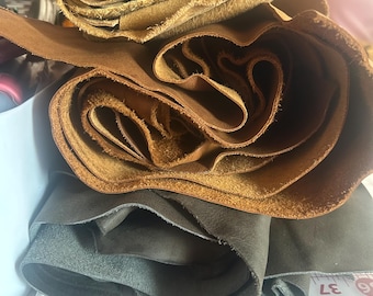 Italian Leather Remnants – Medium-Sized Upholstery Scraps for DIY Projects