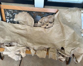 Full Grain Leather Hide | Sandy Khaki Beige | Sold by the Pound | Soft Whole Skin | Leather Craft Supply for Bags, Wallets & Accessories