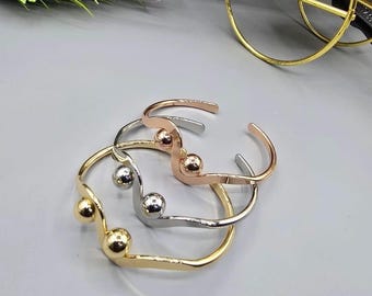 18k vergulde driekleurige armbandset, stapelbare goudzilveren roségouden armbanden