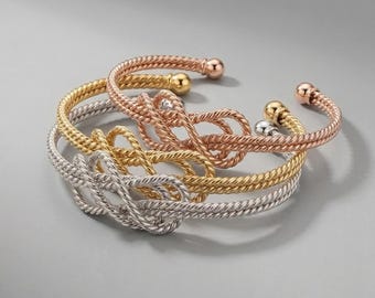 18k vergulde driekleurige armbandset, stapelbare goudzilveren roségouden armbanden