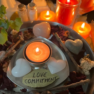 Ritual de encendido de vela para el compromiso de amor / Mismo día / Vela de intención / Altar personalizado / Foto