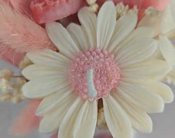 Flower Candle Gift Box with Ribbon | Handmade Soy Wax Candles | Mother's Day Gift for Her | Valentine's Day Decoration | Romantic Table Decoration