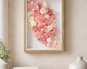 3D Framed Flower Picture – Handmade Floral Decoration – Gift for Mom / Mother's Day – Personalized Wall Decor | Lumari