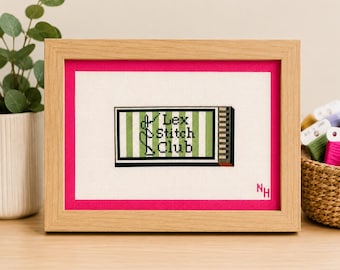 Lex Stitch Club Matchbook Needlepoint Canvas | 18 Mesh Hand-Painted Needlepoint Canvas | 5x2.5 Inch Needlepoint Design