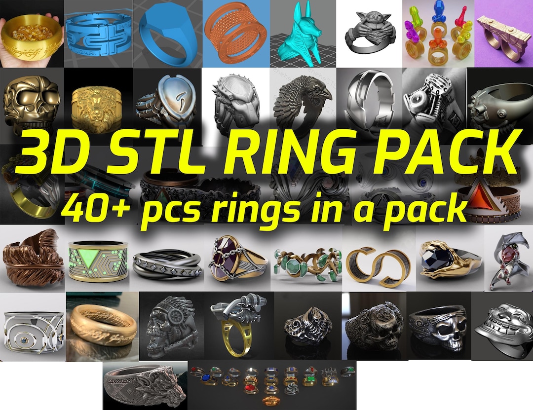 3D STL Ring Pack | 40+ Pcs Rings in a Pack | Bestseller Models - Etsy