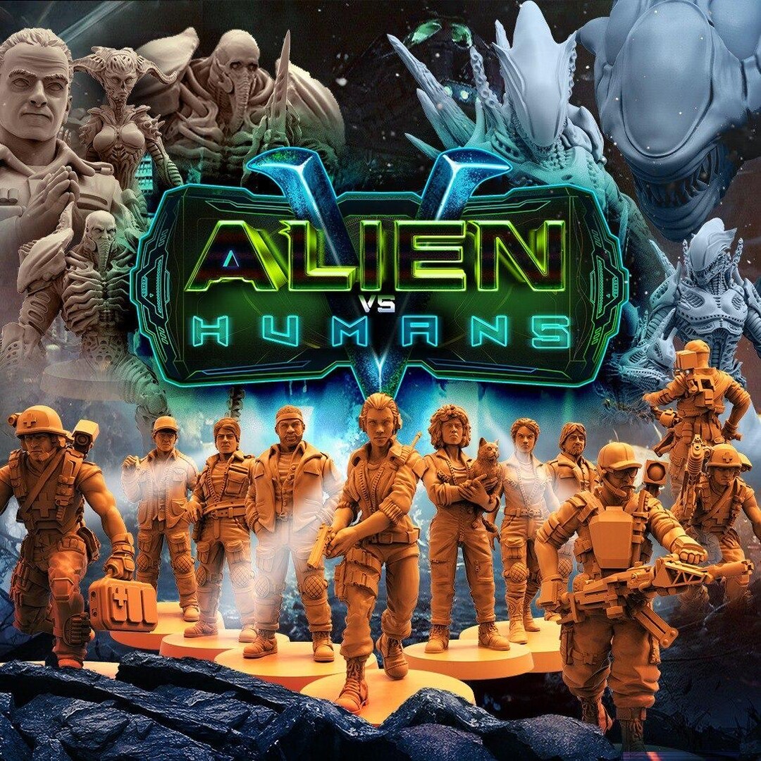 Papsikels Alien Vs Humans June 2023 STL File - Sci-fi Miniature for 3D ...