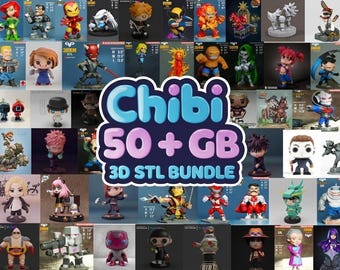 Mega Bundle Chibi Miniature STL - File di stampa 3D carini da 50 GB+ - Figure fantasy, anime, guerrieri e mostri per giochi da tavolo - STL di alta qualità