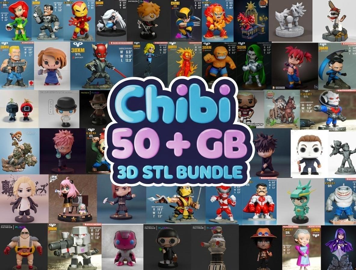 Chibi Miniature STL Mega Bundle - 50GB+ Cute 3D Print Files - Fantasy ...