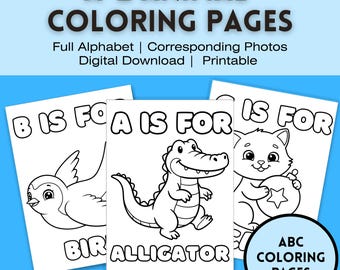 A–Z Animal Coloring Pages | Alphabet Coloring Book | Kids Educational Printable
