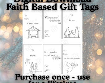 Printable Faith Based Themed Christmas Gift Tags