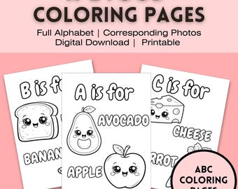 A-Z Food Coloring Pages – Preschool Alphabet Activity (Digital Download)