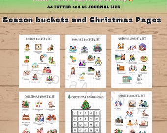Christmas Journal and Season buckets Bundle - PRINTABLE A5, A4 Journal Pages - Value Pack
