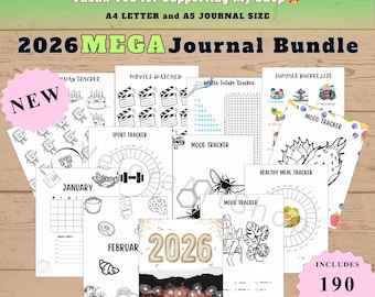 2026 Mega Journal Bundle - Printable Planner Pages A5/A4 (Digital Download)