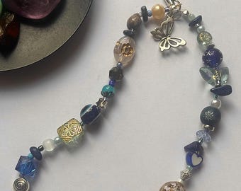 Butterfly Healing Crystal Phone Charm Wrist Strap/Wristlet - fairycore y2k gift