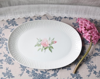 Vintage Hutschenreuther Rosita ""Exzellenz"" (Exzellenz) Ovale Servierplatte / Servierplatte / Servierplatte mit Rosenprägung 33 cm - Servierplatte mit Rosenprägung 1960er Jahre."