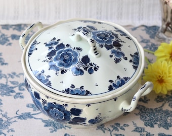Royal Goedewaagen Blue Delft Tureen • Hand-Painted • Dutch Delftware Soup Bowl with Lid