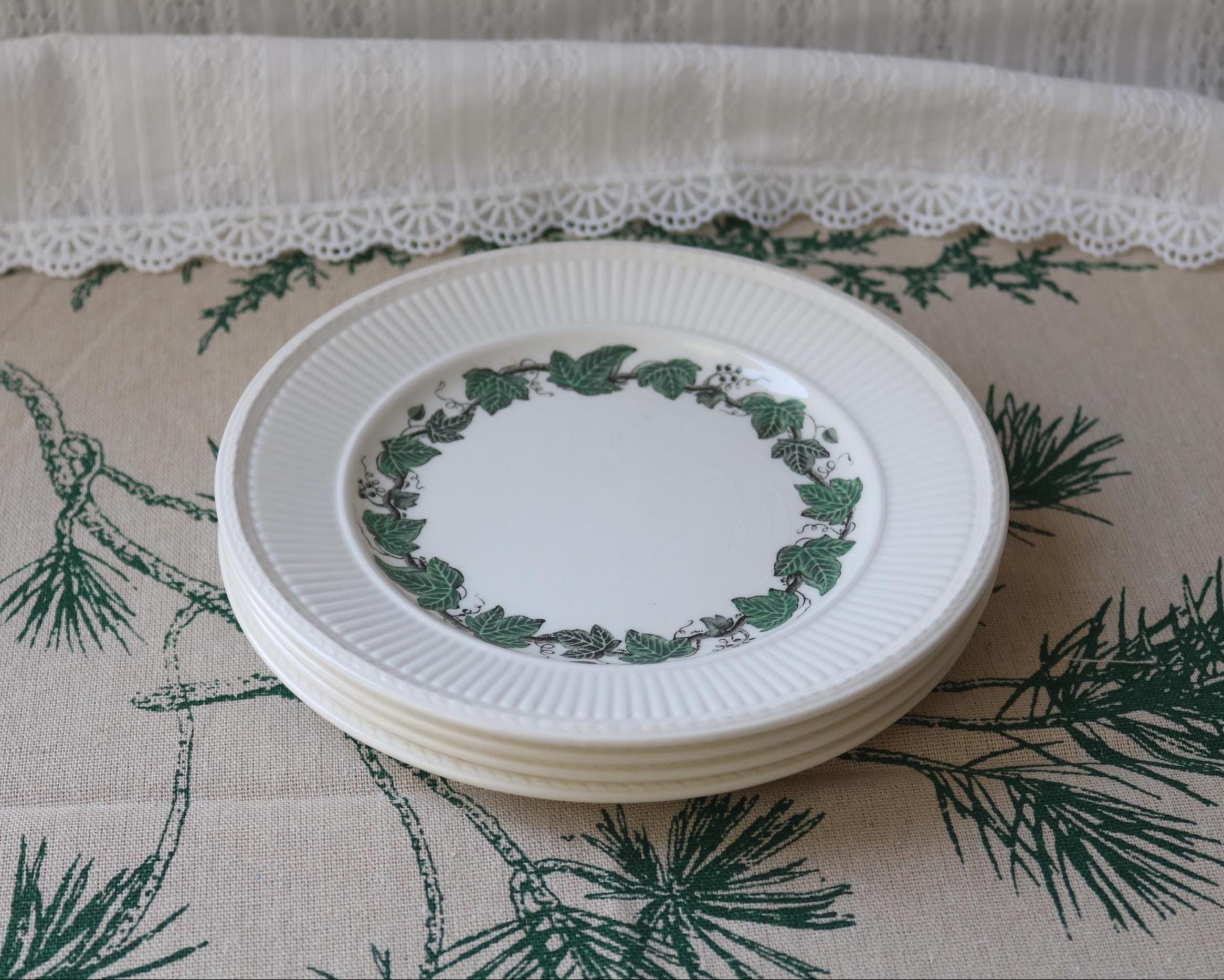 LOT DE 8 assiettes à dîner vintage Wedgwood Etruria Angleterre 10" de