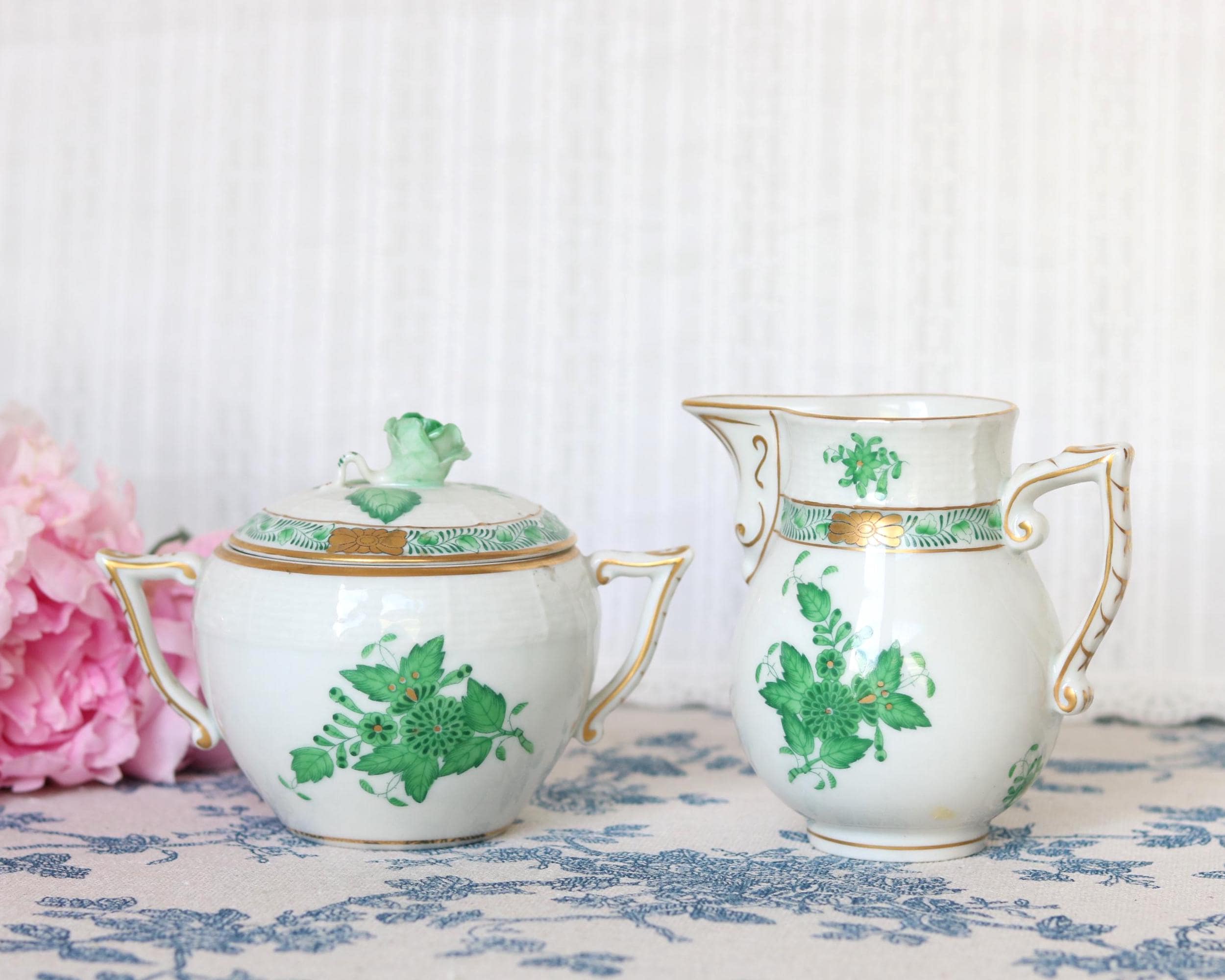 Herend Sugar Bowl and Creamer - Etsy Canada