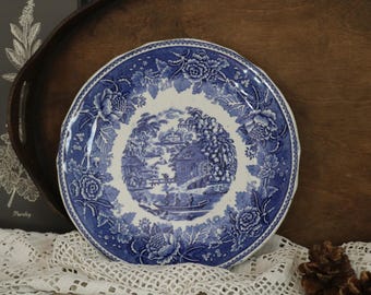 A Gorgeous Vintage Arabia Finland Blue Landscape-sininen Maisema