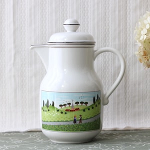 Cafeteira Villeroy & Boch Naif 23,5 cm / 9,3 pol (1,2 litros) – Estilo Folk-Art – Como nova, pequena marca de fabricação na tampa (Preço reduzido)
