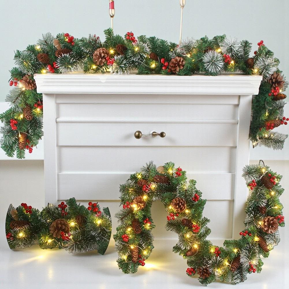Outdoor christmas garland - Etsy México, image size:1001x1001