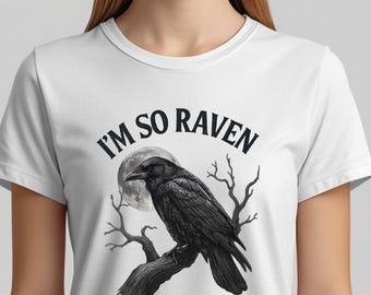 Gothic Moon Raven PNG, Witchy Halloween Shirt Design (Digital Download)