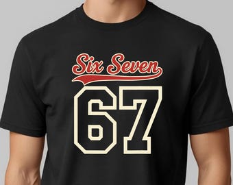 Varsity Number 67 PNG | Retro Sports Jersey Design (Digital Download)