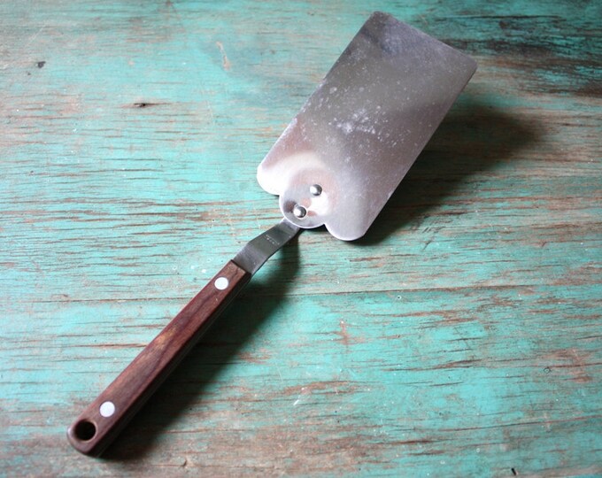 Wood Handled Stainless Spatula Ka Bar Vintage Kitchen Tool Etsy