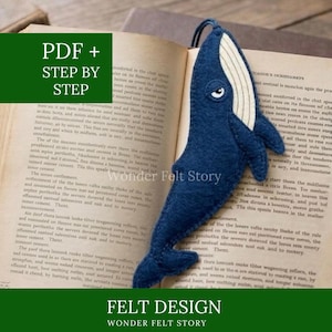 Blue Whale Felt Bookmark Sewing Pattern PDF