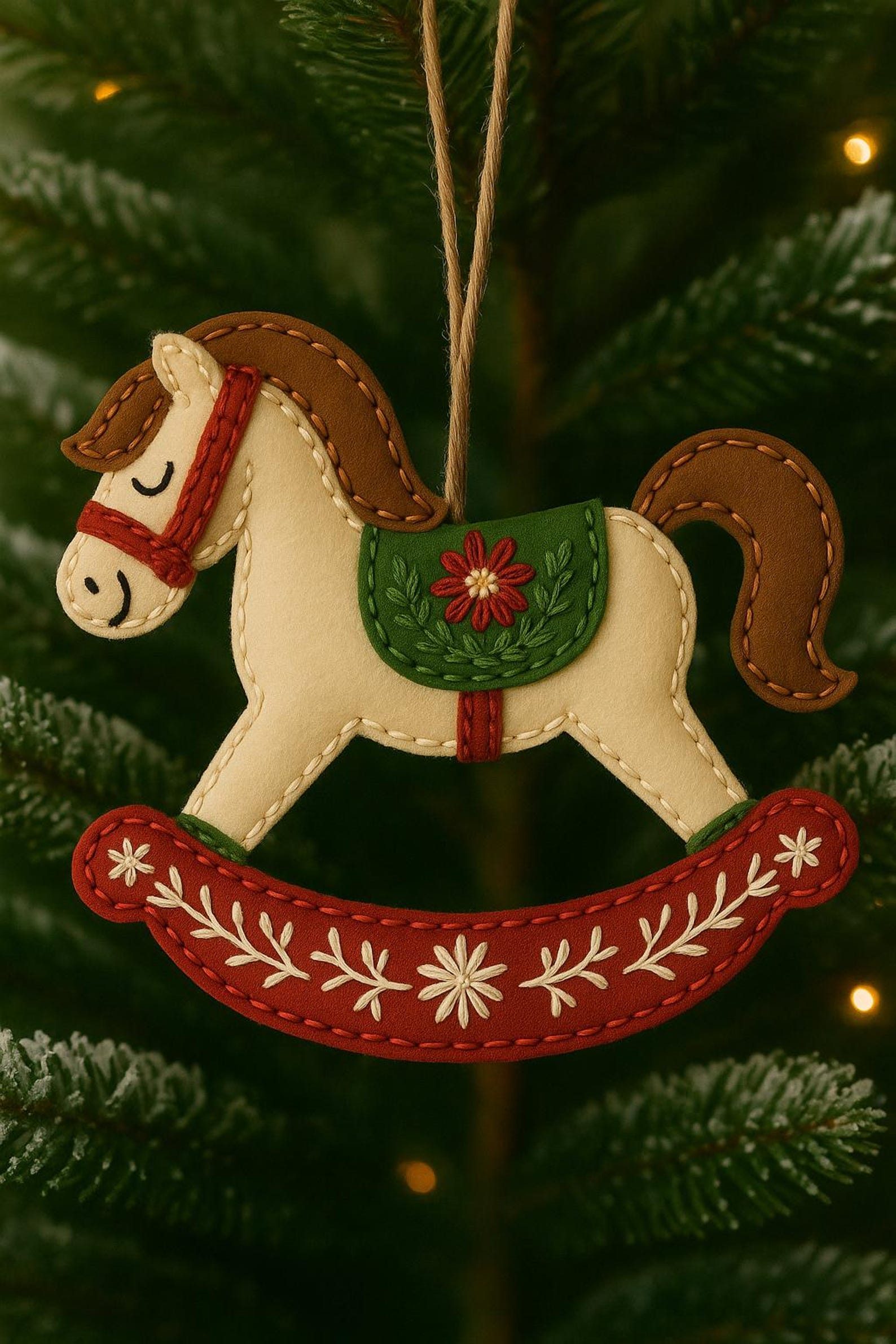 Felt Ornament Pattern, Rocking Horse Ornament, Felt Christmas Ornaments ...