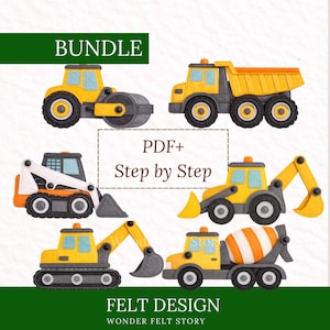 Modelli di cucito per decorazioni di veicoli in feltro, lavoretti per bambini, set di decorazioni in feltro, ghirlande in feltro per la cameretta dei bambini, modelli in feltro, lavoretti fai da te