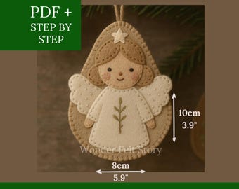 Cute Angel Ornament, Felt Christmas Tree, Felt Garland, Felt Ornaments, Felt Ornament Kit, Felt Animal Patterns, Felted Ornaments, Felt