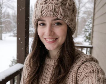 Stylish and Comfortable – Handmade Thick Yarn Knit Beanie