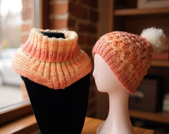 Stylish and Comfortable-Orange Scarf and Hat set
