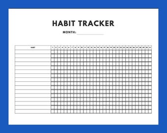 Habit Tracker Editable Printable PDF