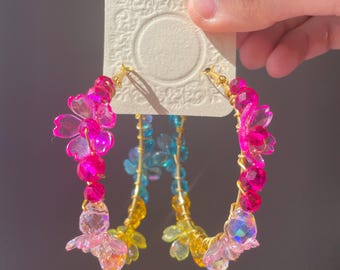 Midnight sun hoop earrings