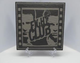 El club de la lucha - Posavasos de pizarra grabado con láser