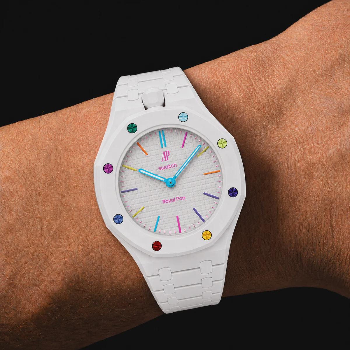 Bioceramic Watch Strap - AP X Swatch Royal Pop - EIGHT WHITE