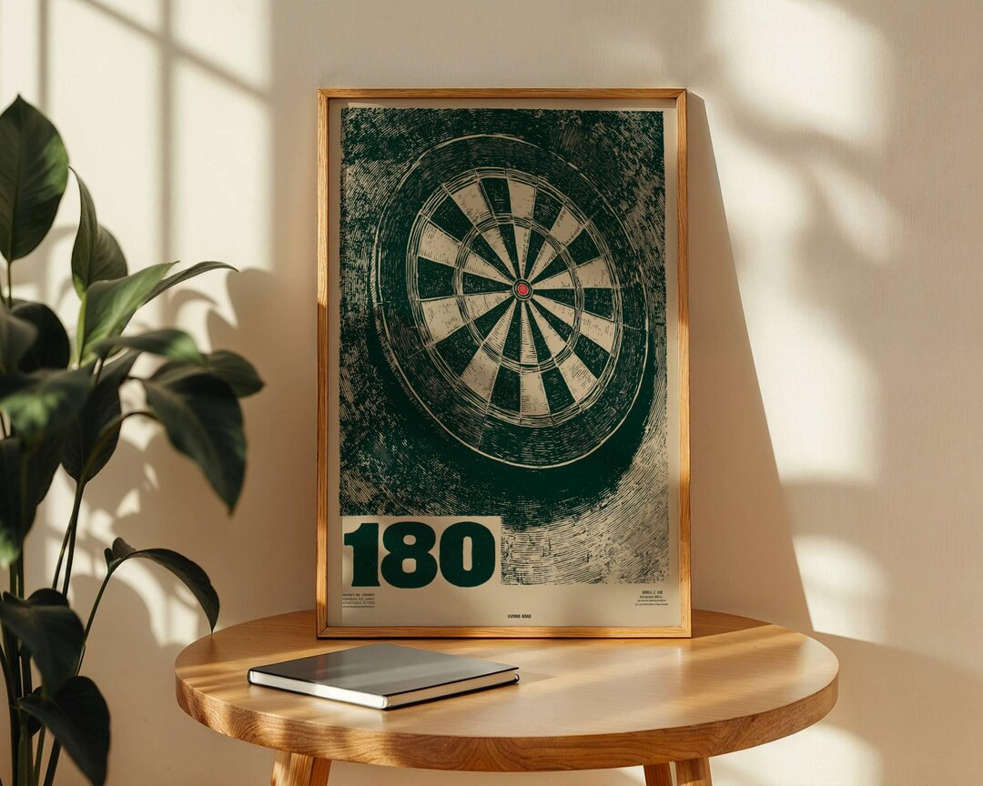 Dartboard Poster - Vintage Darts Wall Art - Man Cave Decor - Game Room ...