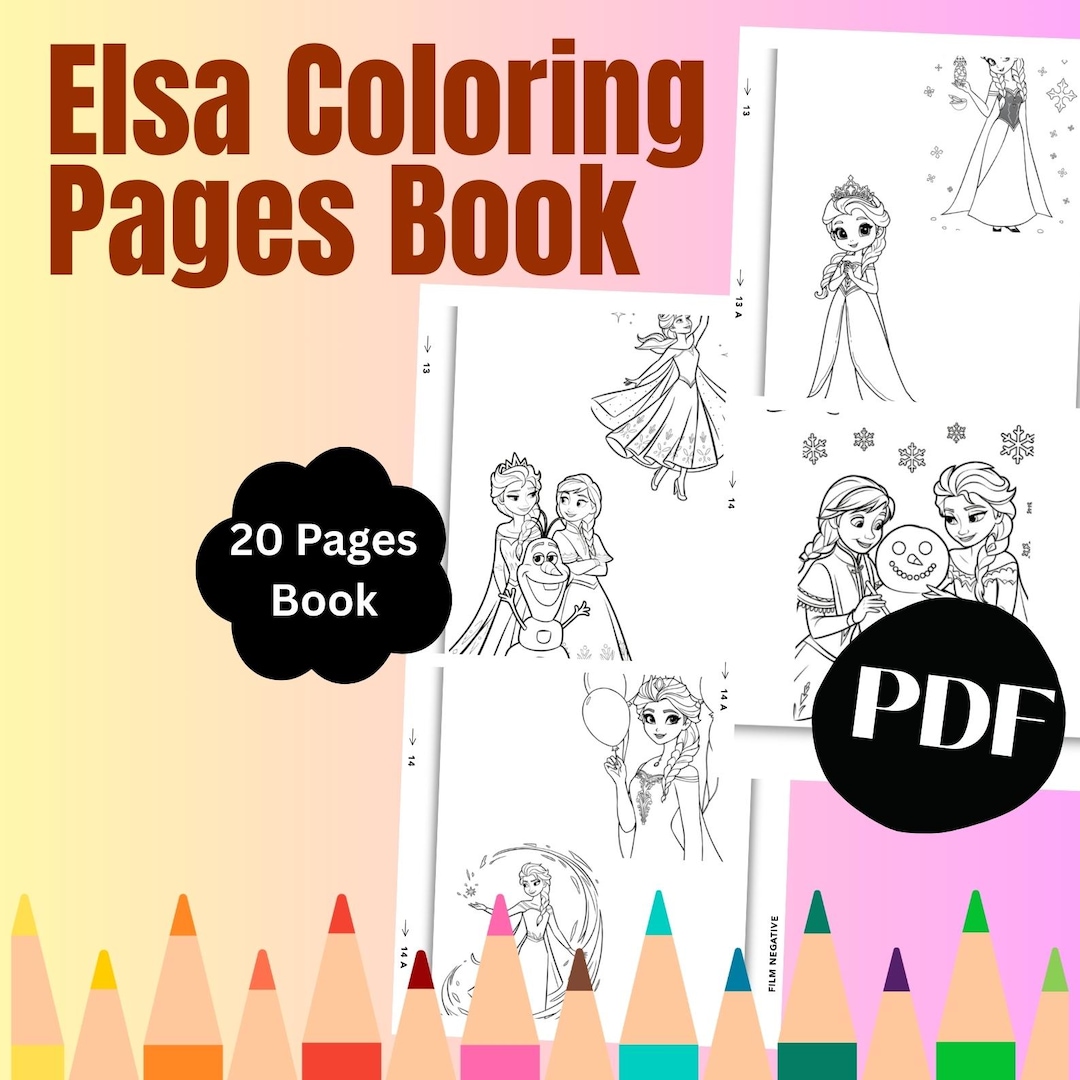 Elsa Coloring Pages Printable PDF Instant Download - Etsy