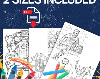 Messi Coloring Pages Printable PDF Instant Download